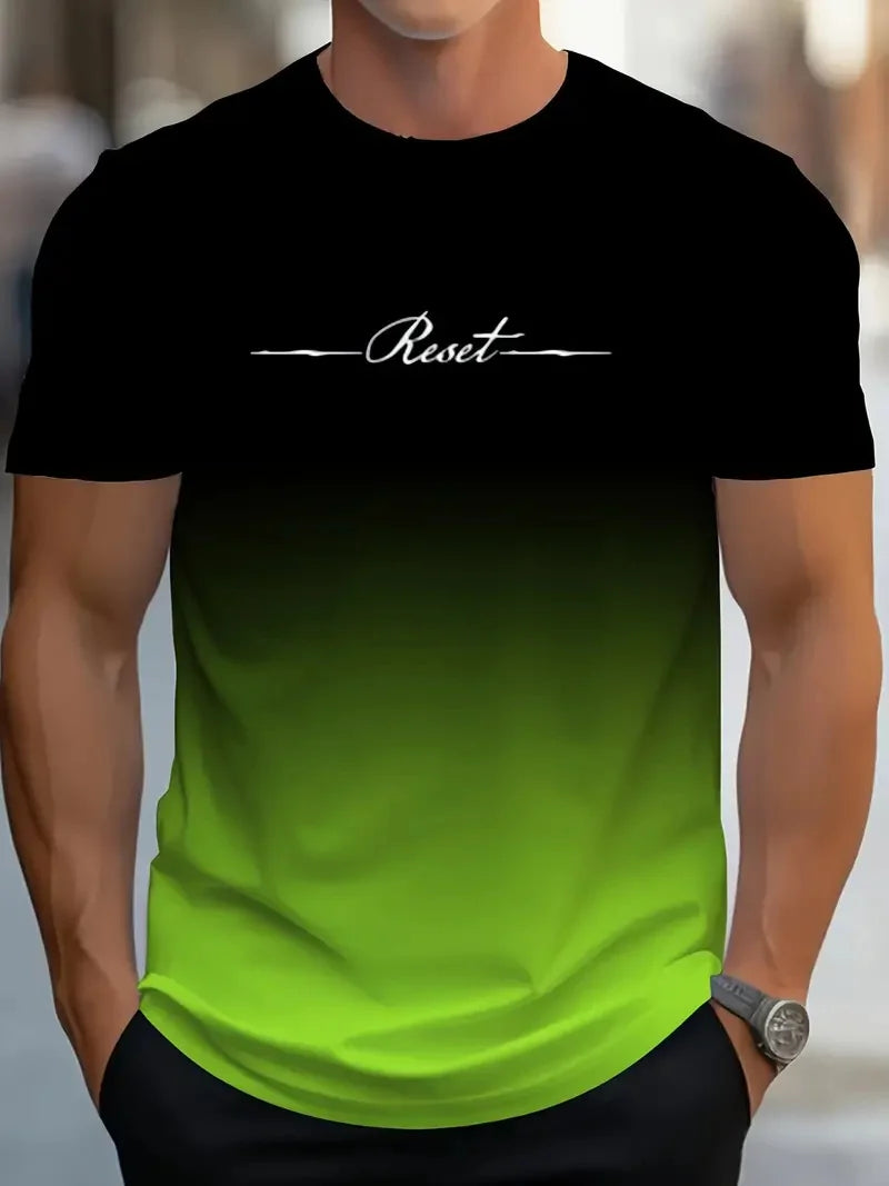🔥 Vista a Sua Verdade – Camiseta Masculina 3D com Letras em Gradiente | Edição Limitada de Verão
