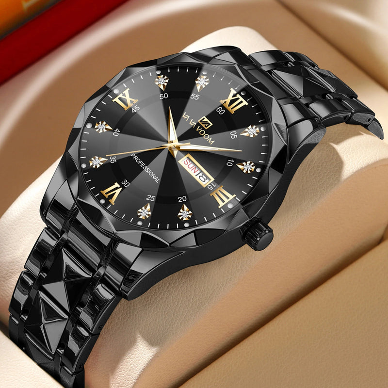 Relógio Masculino Water Diamond Luxury Night Glow