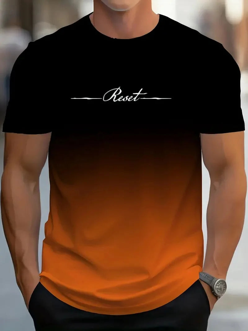 🔥 Vista a Sua Verdade – Camiseta Masculina 3D com Letras em Gradiente | Edição Limitada de Verão