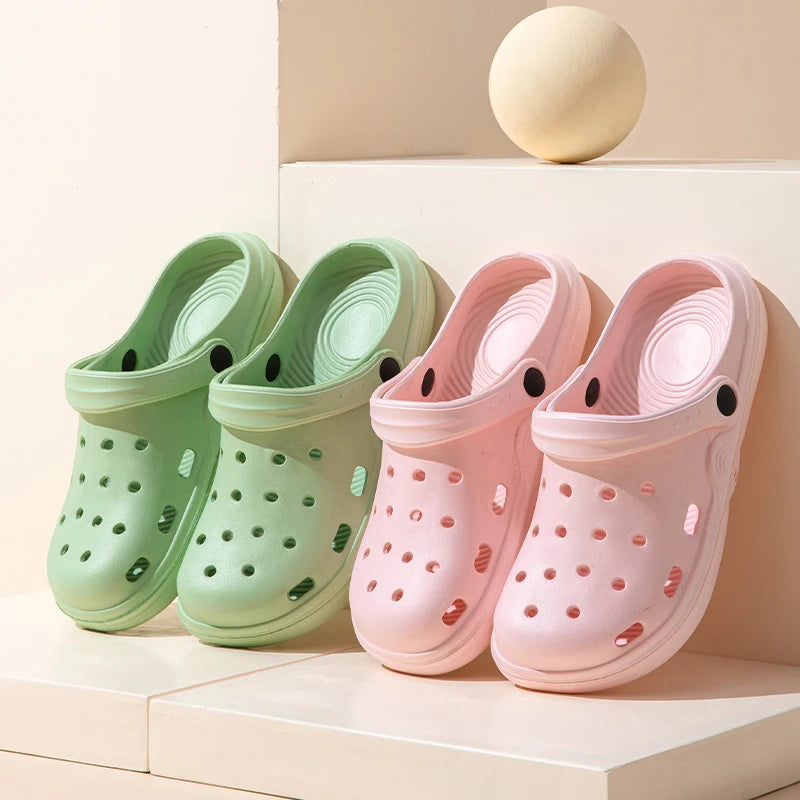 Tamancos femininos de verão, sandálias de sola grossa, chinelos de casa, sapatos de jardim