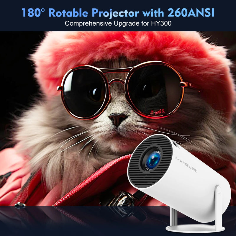 Projetor Magcubic HY300 Pro 4K Android 11 Dual Wifi6 260ANSI Allwinner H713 BT5.0 1080P 1280*720P Home Cinema Projetor para ambientes externos