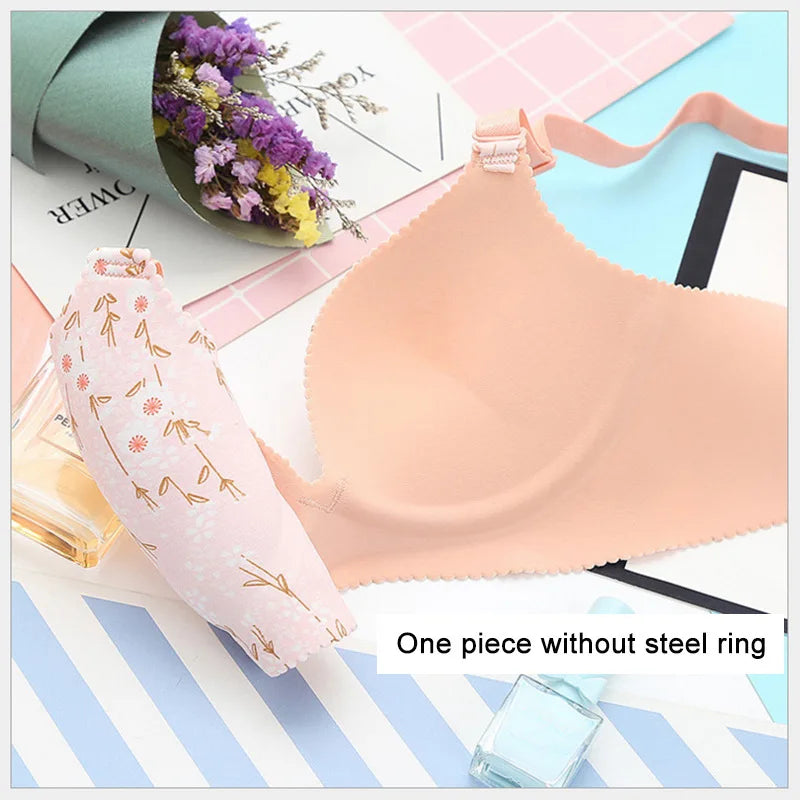 Sutiã Feminino Sem Costura com Estampa Floral - 🌸 Beleza que Abraça, Conforto que Liberta