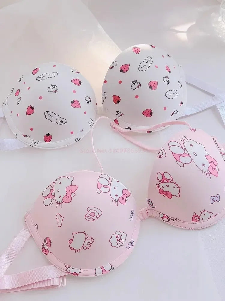 🌸 Conjunto de Sutiã Sanrio Hello Kitty – Sweet Underwear (fofo, sensual, push-up, presente para meninas) 🌸