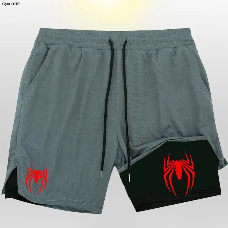🕷️ 2099 Spider Sport Shorts 2 em 1 — Mais que um Short, Uma Armadura da Nova Era Masculina