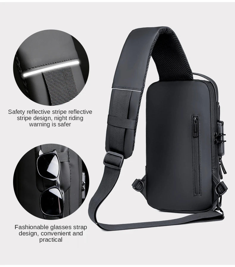 Descubra a Nova Era do Estilo e Segurança Masculina — Bolsa Transversal de Couro PU Antifurto, Clássica e Multifuncional