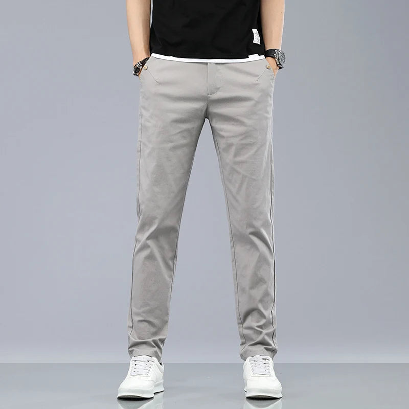 Calça Casual Masculina Clássica Coreana 2025.