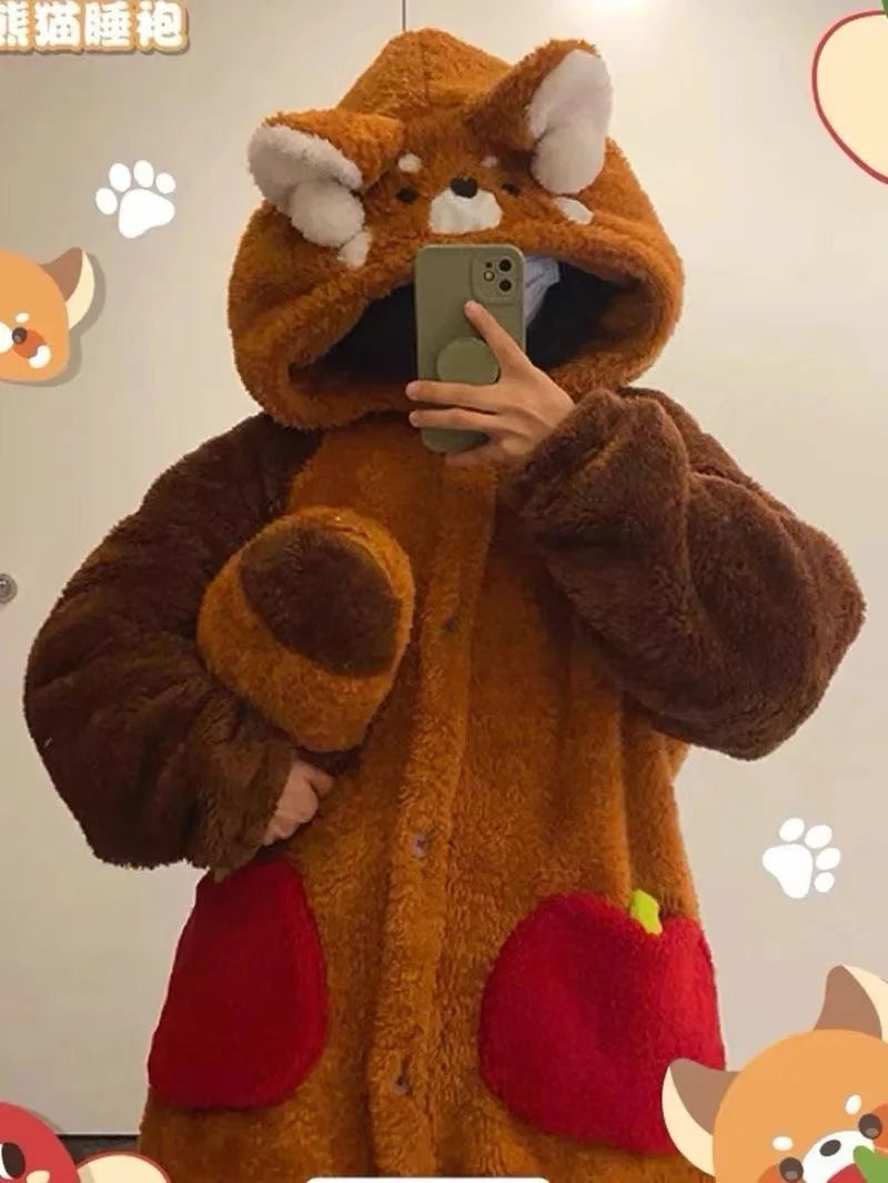🐾 Fantasia Kigurumi Panda Vermelho – A Conexão que Sua Alma Sempre Buscou