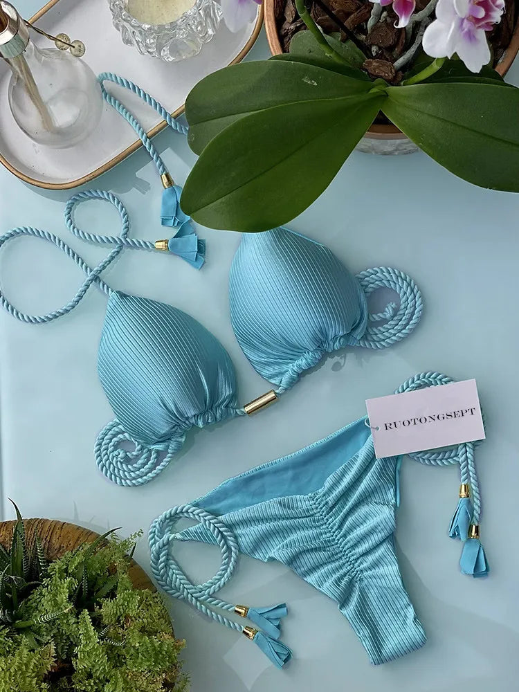 🌊 Conjunto de Biquíni com Faixa Ajustável 2025 - Moda Praia Feminina de Verão | Sexy. Essencial. Libertador.
