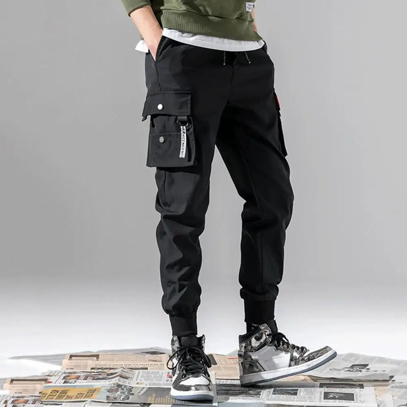 Calça cargo casual masculina com múltiplos bolsos — combinando benefícios práticos