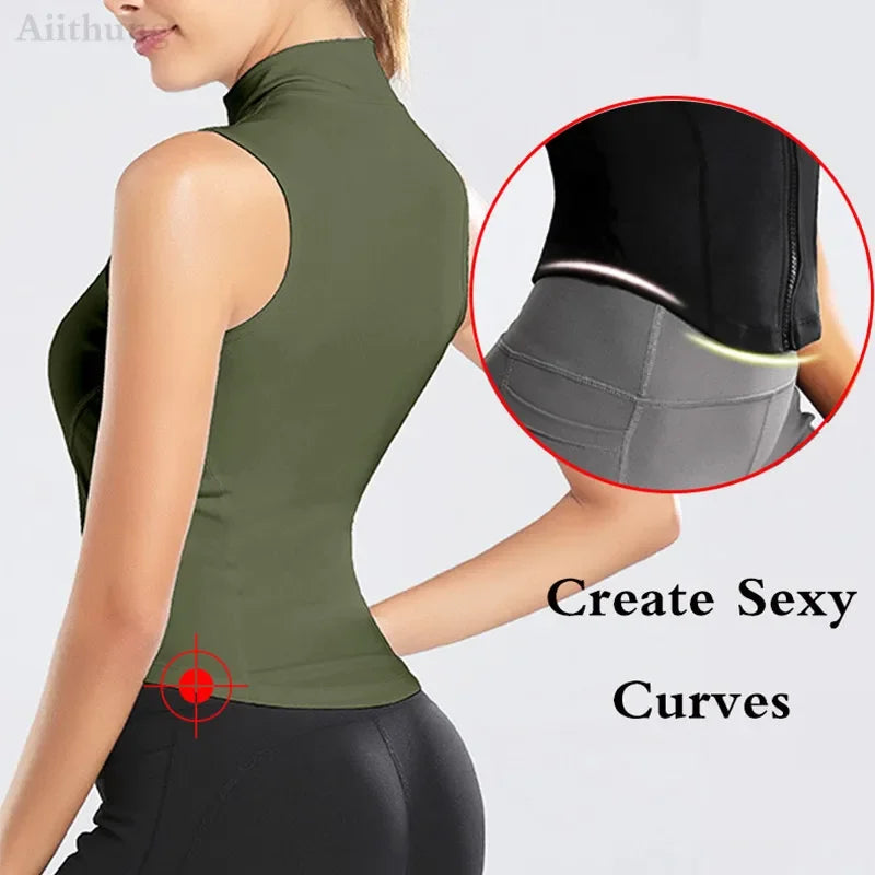 Aiithuug Colete Esportivo com Zíper e Gola Alta – Para Mulheres que Querem Muito Mais do que um Corpo em Forma
