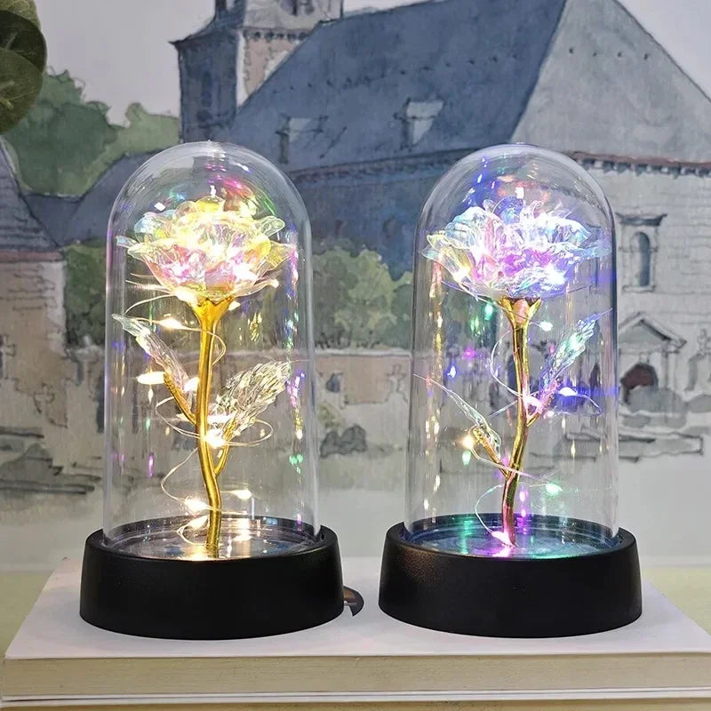 Luz noturna de rosa realista e eterna - Mais do que uma Luminária, um Presente para a Alma