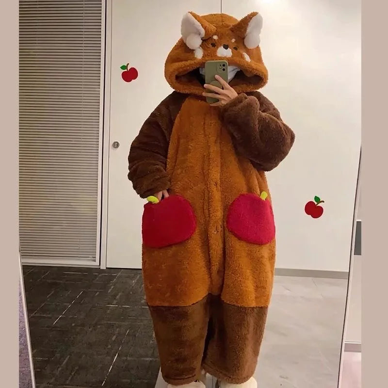 🐾 Fantasia Kigurumi Panda Vermelho – A Conexão que Sua Alma Sempre Buscou