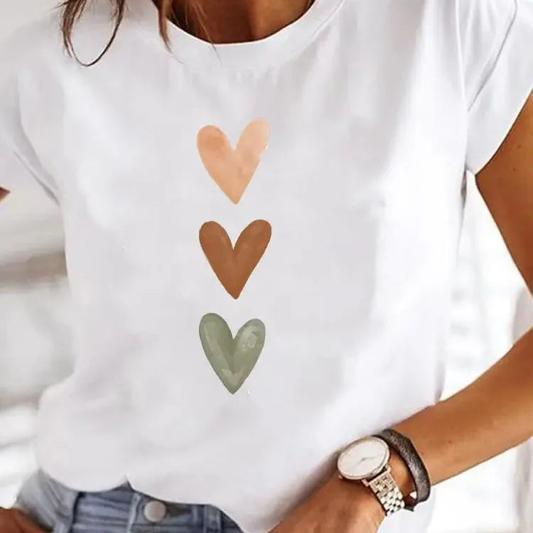 Camiseta Feminina Coração Amor Verão Y2K 💖 Vista o Amor que Você Esqueceu de Sentir