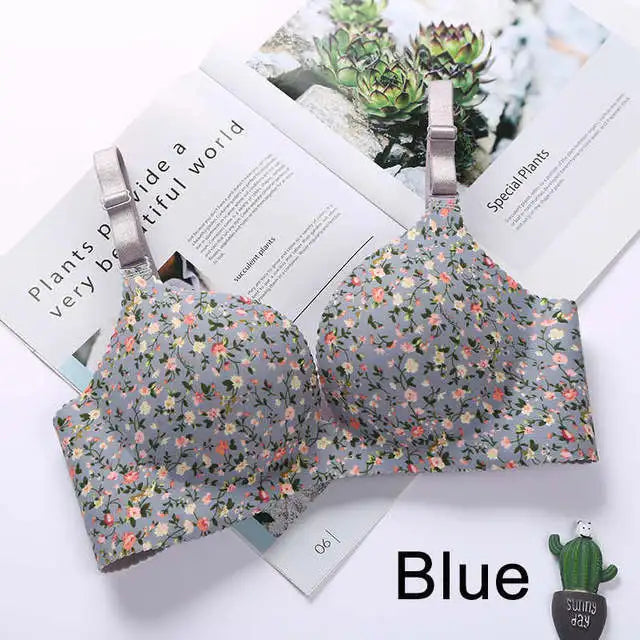 Sutiã Feminino Sem Costura com Estampa Floral - 🌸 Beleza que Abraça, Conforto que Liberta