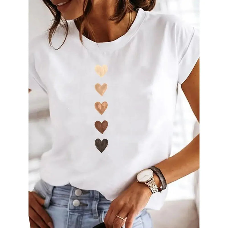 Camiseta Feminina Coração Amor Verão Y2K 💖 Vista o Amor que Você Esqueceu de Sentir