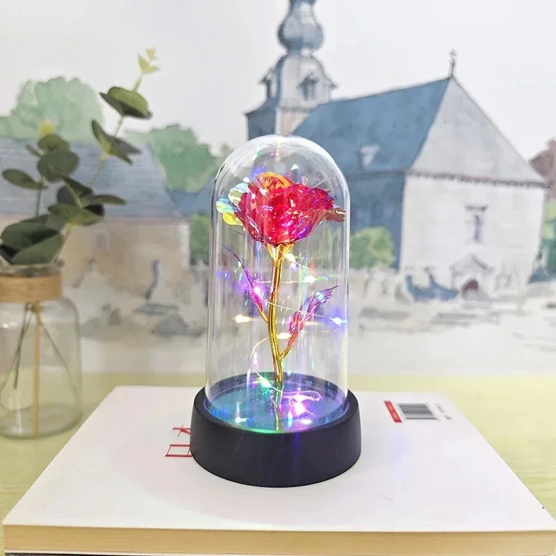 Luz noturna de rosa realista e eterna - Mais do que uma Luminária, um Presente para a Alma