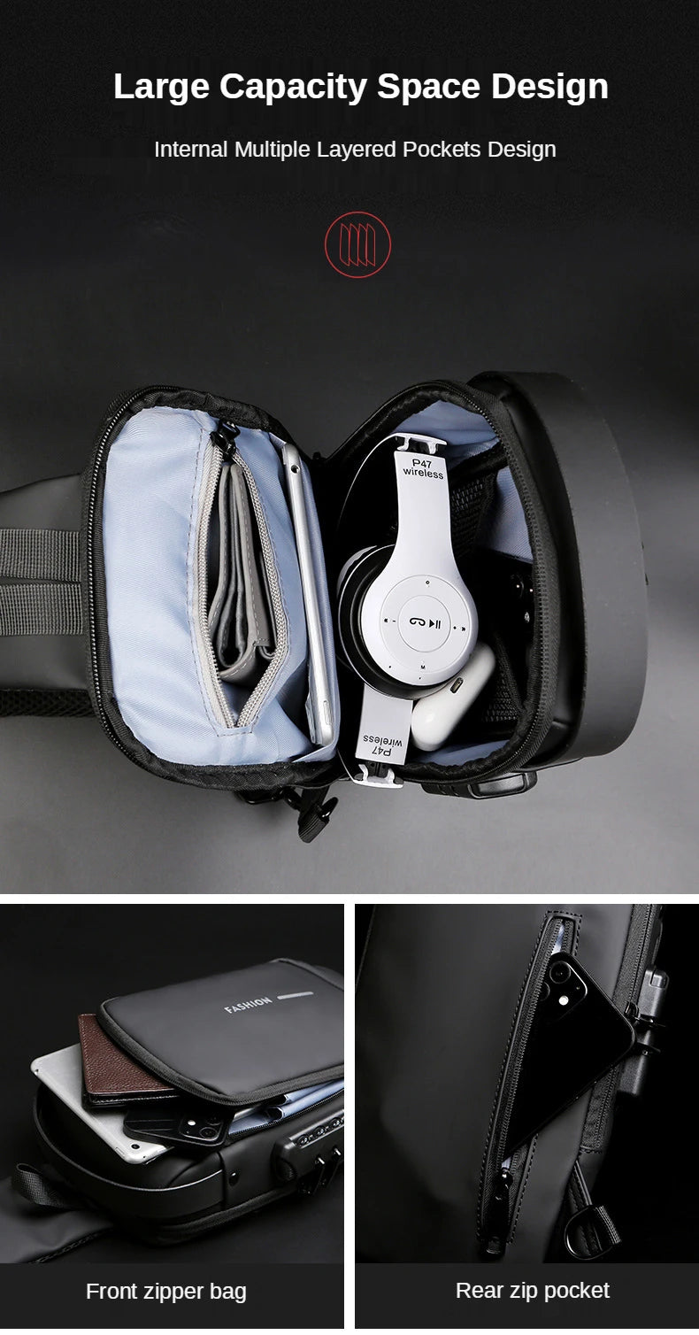 Descubra a Nova Era do Estilo e Segurança Masculina — Bolsa Transversal de Couro PU Antifurto, Clássica e Multifuncional