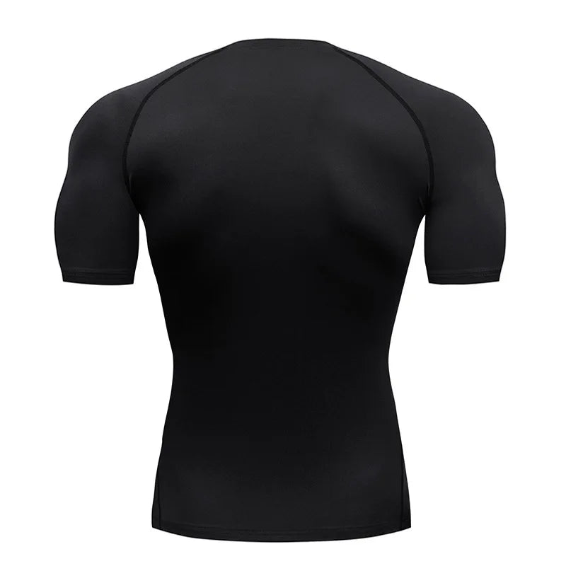 (Camisa de compressão masculina PANTERA NEGRA) — camiseta esportiva de academia com secagem rápida, elasticidade