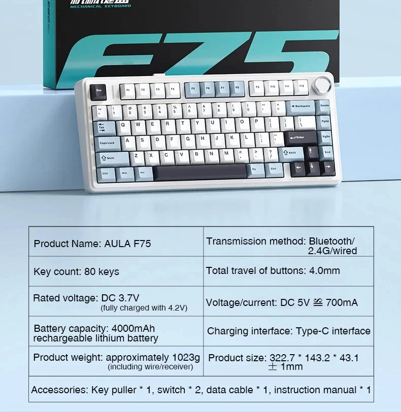 Teclado Mecânico Gamer AULA F75 – A Arma Suprema Para Quem Leva os Jogos a Sério