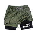 shorts masculinos 2 em 1 de camada dupla, compressão e secagem rápida (M a 3XL)