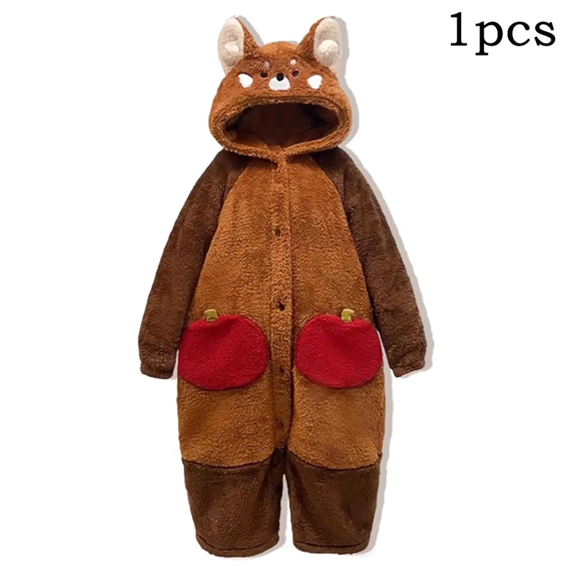 🐾 Fantasia Kigurumi Panda Vermelho – A Conexão que Sua Alma Sempre Buscou