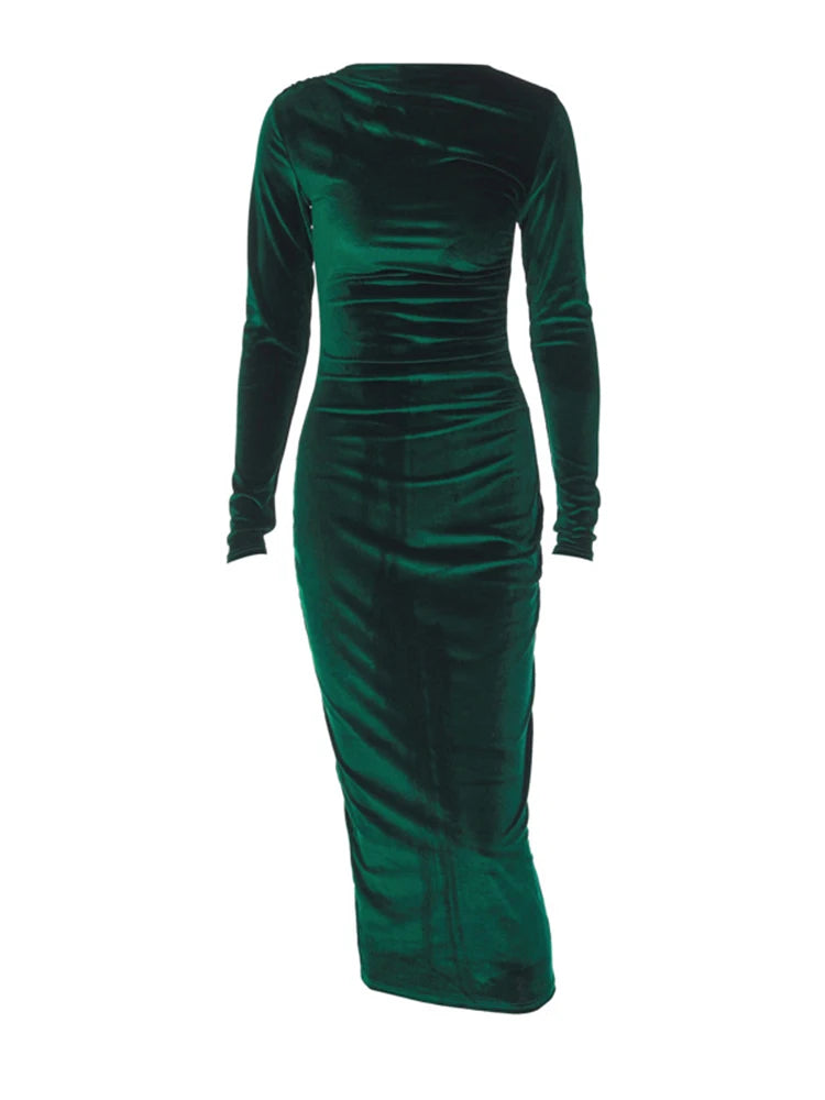 ✨ Vestido Midi de Veludo Dulzura — Primavera/Verão 2025