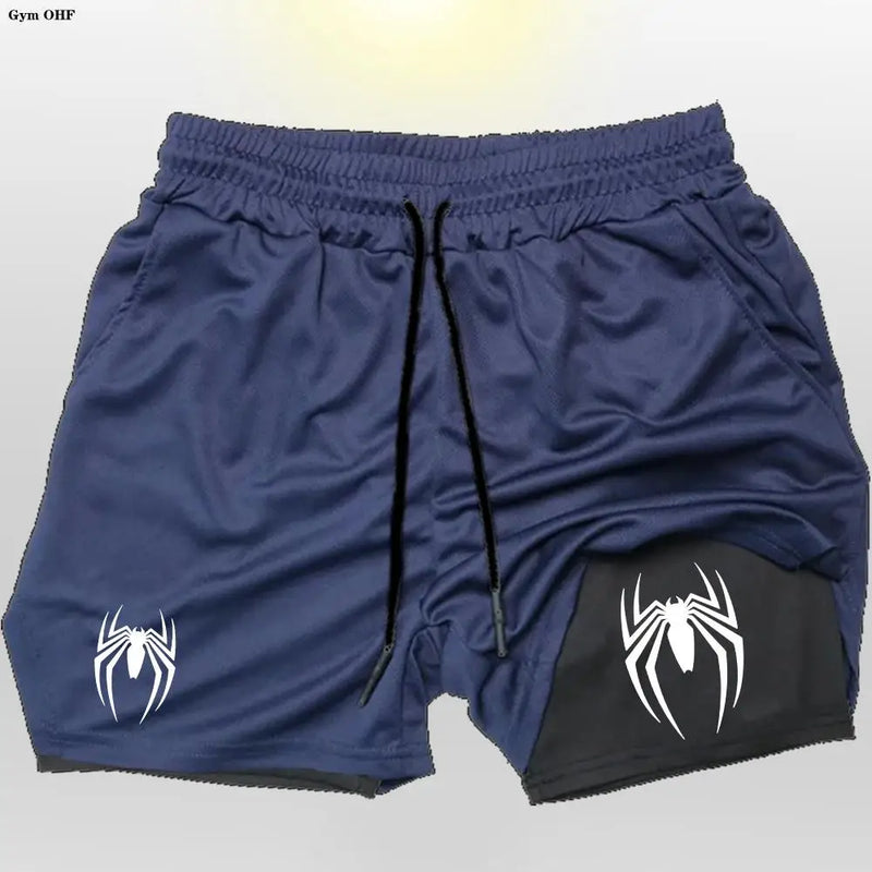 🕷️ 2099 Spider Sport Shorts 2 em 1 — Mais que um Short, Uma Armadura da Nova Era Masculina