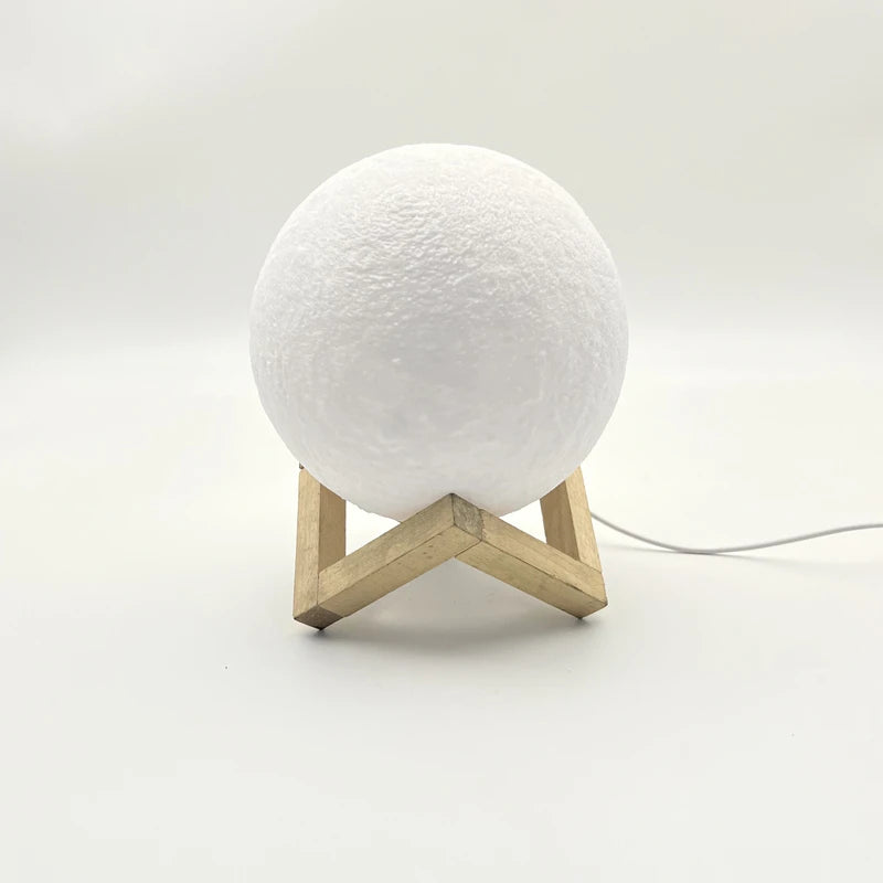 Lâmpada de Lua Recarregável com Impressão 3D