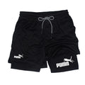shorts masculinos 2 em 1 de camada dupla, compressão e secagem rápida (M a 3XL)