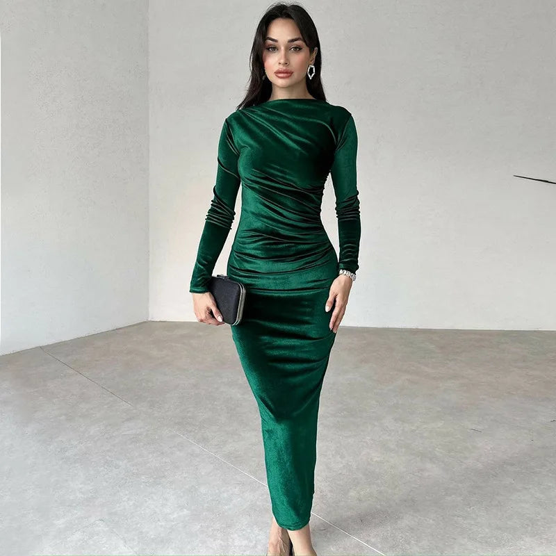 ✨ Vestido Midi de Veludo Dulzura — Primavera/Verão 2025