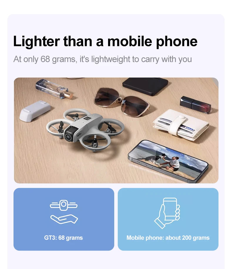 NOVO Mini Drone GT3 Dobrável com Câmera 8K – A Revolução da Fotografia Aérea ao Seu Alcance!
