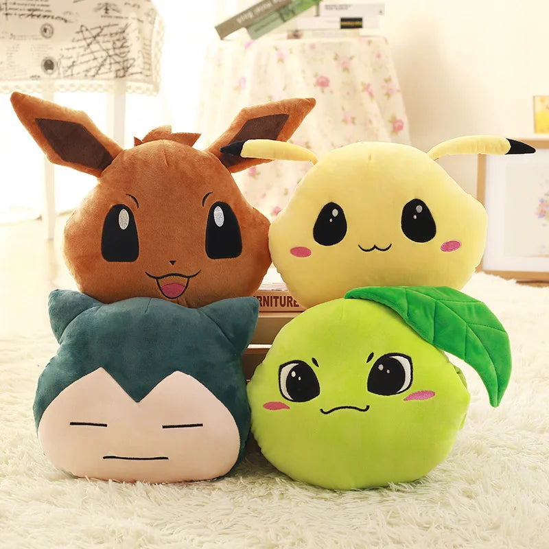 🌟 Almofada de Brinquedo Pokémon Kawaii com Aquecedor de Mãos – Mais que um Presente, um Refúgio para a Alma Caçadora 🌟
