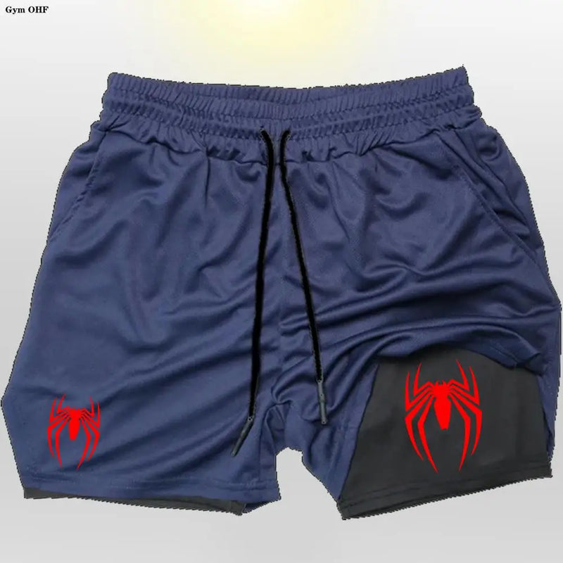 🕷️ 2099 Spider Sport Shorts 2 em 1 — Mais que um Short, Uma Armadura da Nova Era Masculina