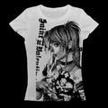 Camiseta feminina curta Y2K/anime/harajuku estética emo anos 90