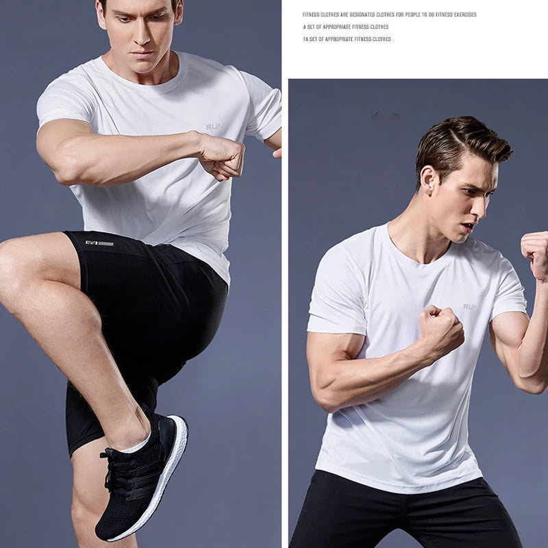 Camiseta Esportiva Masculina (corrida, futebol, compressão, secagem rápida, academia)