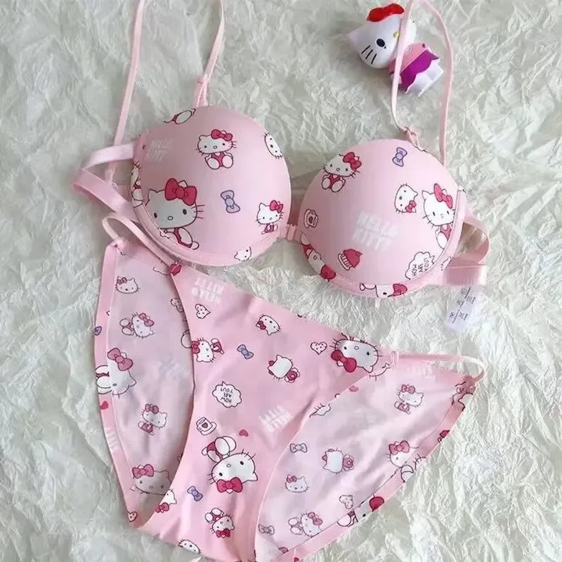 🌸 Conjunto de Sutiã Sanrio Hello Kitty – Sweet Underwear (fofo, sensual, push-up, presente para meninas) 🌸