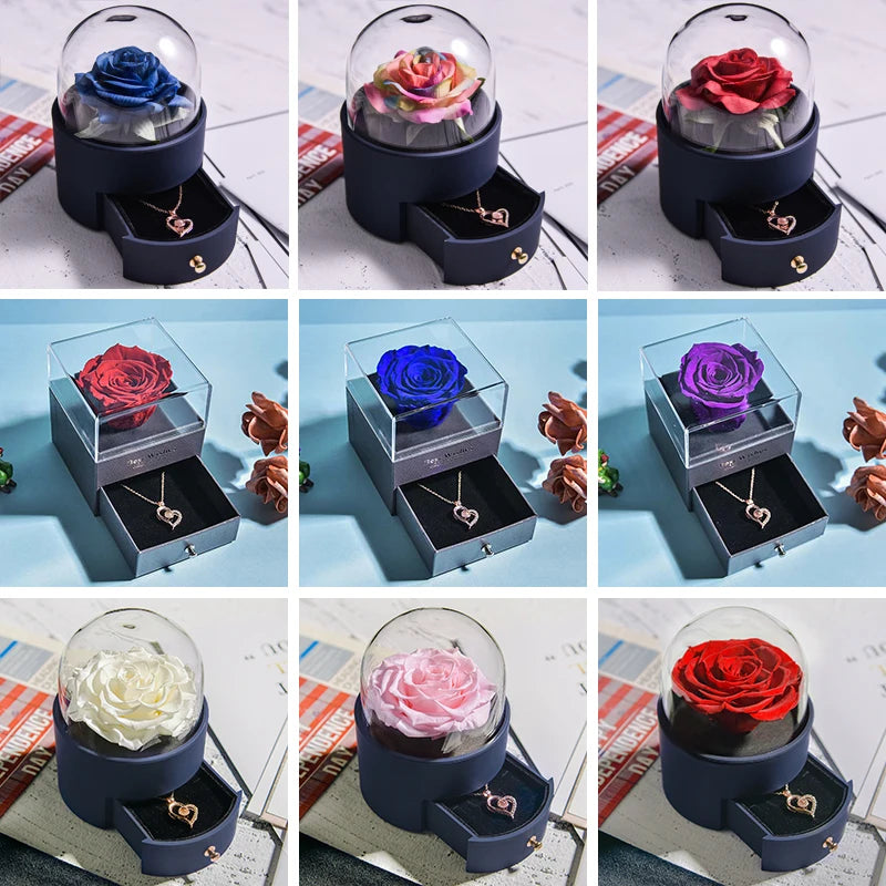 🌹 Caixa de Joias Eternal Rose — Onde o Amor se Torna Eterno
