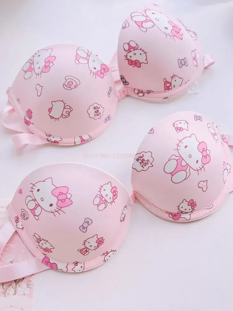 🌸 Conjunto de Sutiã Sanrio Hello Kitty – Sweet Underwear (fofo, sensual, push-up, presente para meninas) 🌸