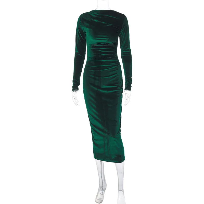✨ Vestido Midi de Veludo Dulzura — Primavera/Verão 2025