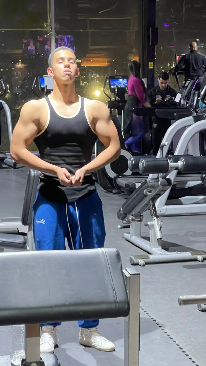 Muscle Fitness Verão Nova Moda Fitness MKen Corrida ao Ar Livre Equipamento Esportivo Sem Mangas Colete