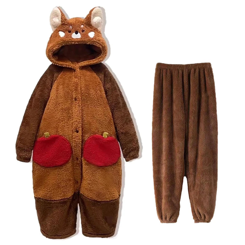 🐾 Fantasia Kigurumi Panda Vermelho – A Conexão que Sua Alma Sempre Buscou