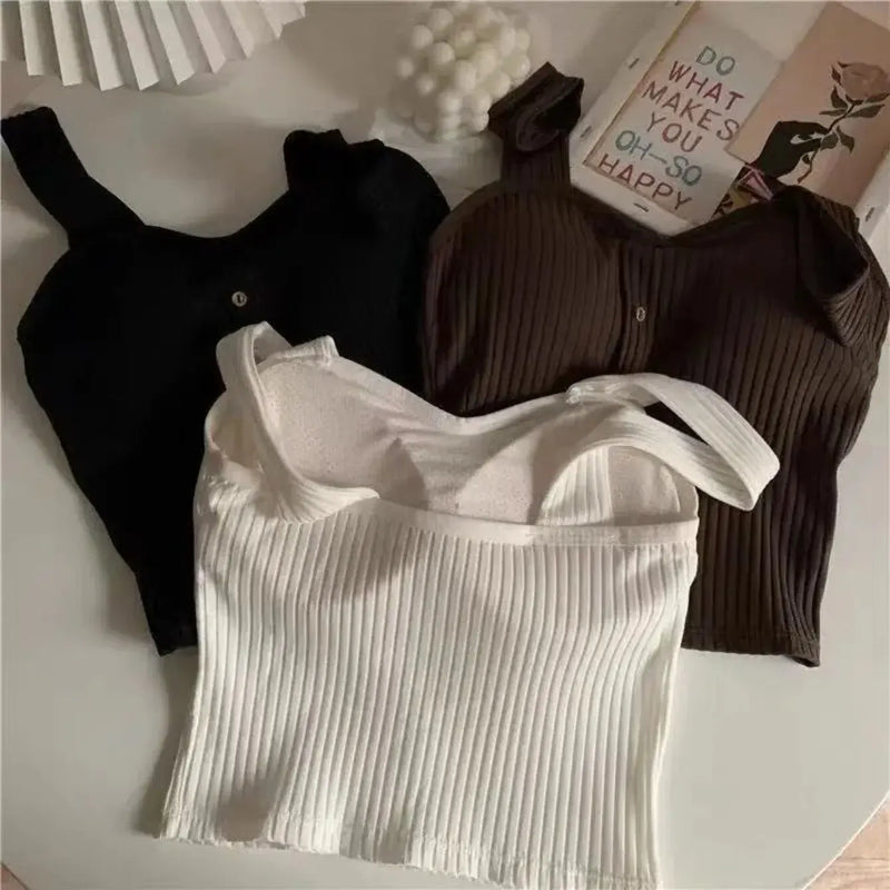 Top curto feminino Y2K com bojo, estilo espartilho de verão - ✦ Desperte o que há de mais poderoso em você ✦