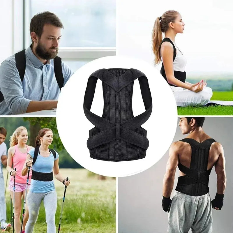 Corretor de Postura Masculino/Feminino Ajustável – Corset Costas, Cinta Lombar, Suporte Reto, Respirável (P-XXXL)