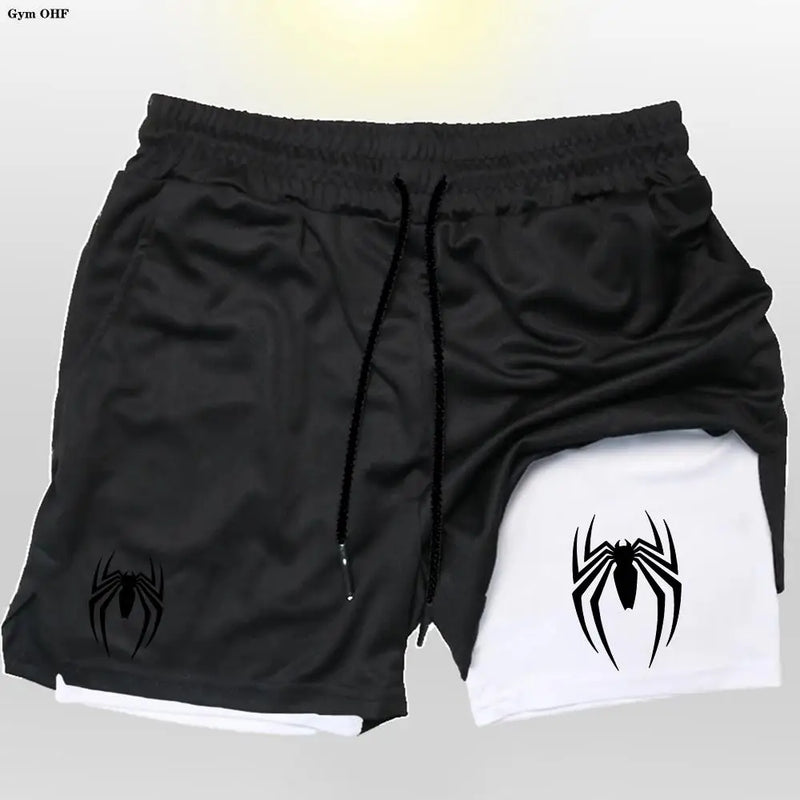 🕷️ 2099 Spider Sport Shorts 2 em 1 — Mais que um Short, Uma Armadura da Nova Era Masculina
