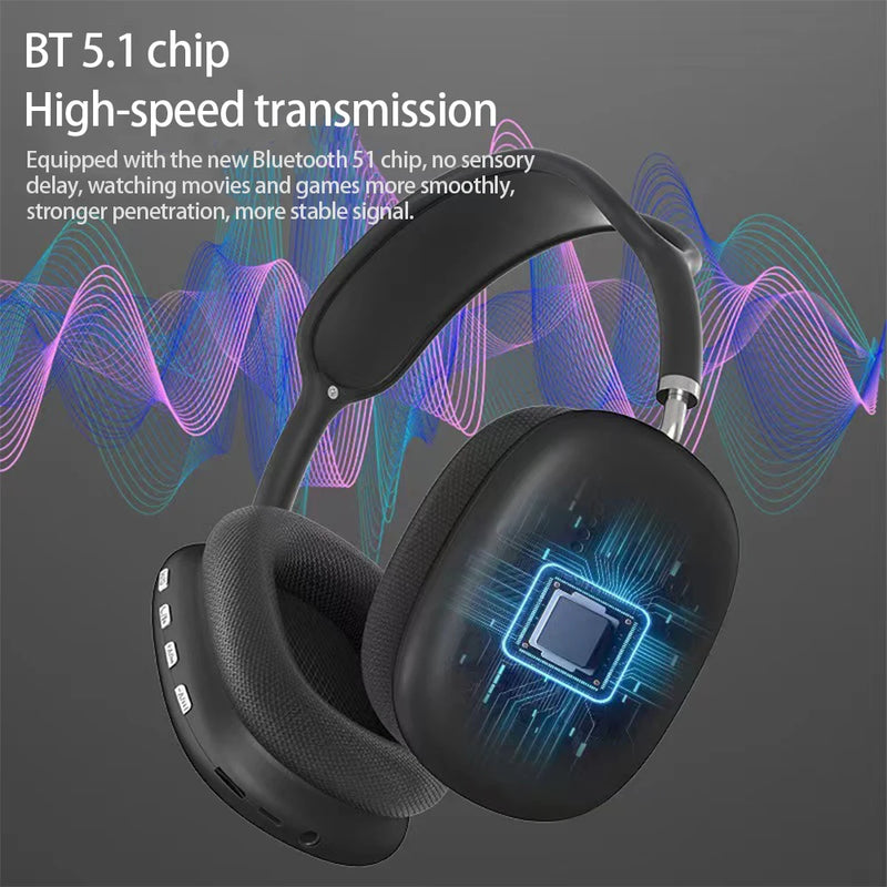 P9 Air Bluetooth Fone de Ouvido Estéreo Sem Fio Com Microfone e Micro Cancelamento de Ruído