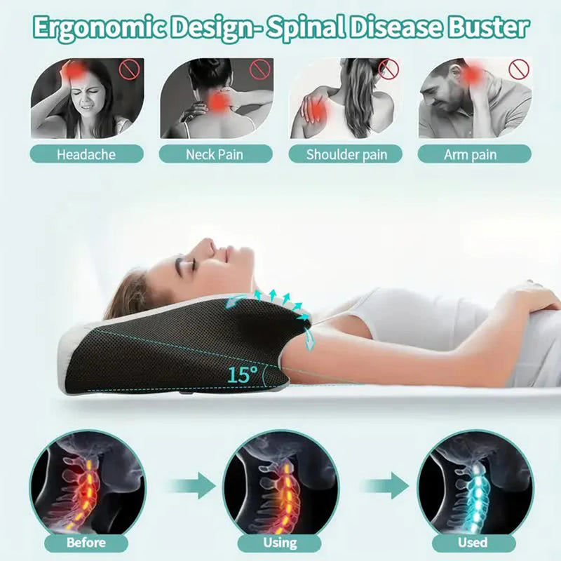 🦋 Travesseiro de Pescoço Ortopédico Butterfly Sleep com espuma viscoelástica de recuperação lenta
