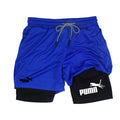 shorts masculinos 2 em 1 de camada dupla, compressão e secagem rápida (M a 3XL)
