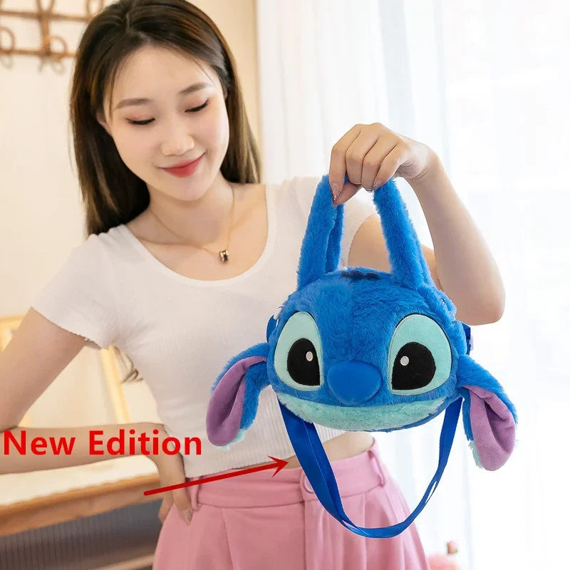 Bolsa de ombro infantil de pelúcia do Stitch