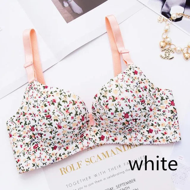 Sutiã Feminino Sem Costura com Estampa Floral - 🌸 Beleza que Abraça, Conforto que Liberta