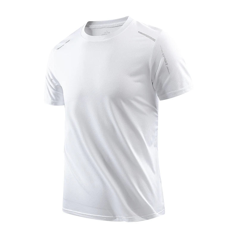 CHRLCK – Camiseta masculina esportiva de secagem rápida, respirável, com elasticidade macia para caminhada, pesca e esportes ao ar livre